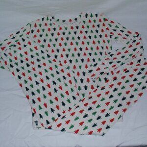 Gap Organic Cotton Christmas Trees Red Green Unisex Boys Girls Pajamas Sz 14